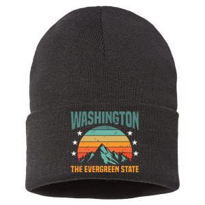 Funny Washington The Evergreen State Home Sustainable Knit Beanie