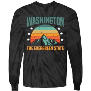 Funny Washington The Evergreen State Home Tie-Dye Long Sleeve Shirt