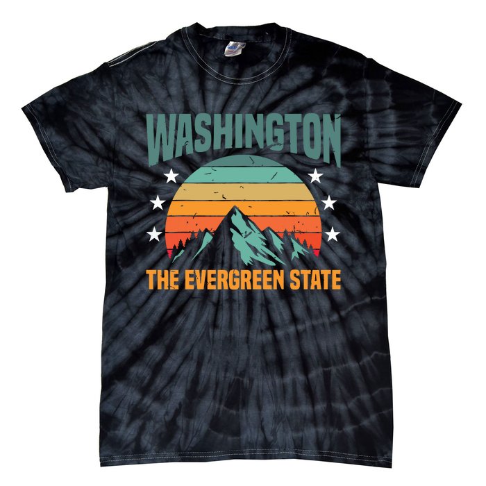 Funny Washington The Evergreen State Home Tie-Dye T-Shirt