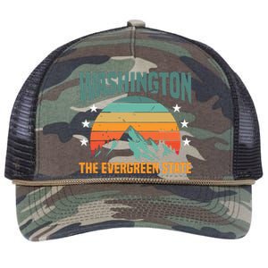 Funny Washington The Evergreen State Home Retro Rope Trucker Hat Cap