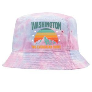 Funny Washington The Evergreen State Home Tie-Dyed Bucket Hat