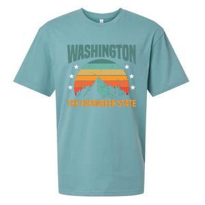 Funny Washington The Evergreen State Home Sueded Cloud Jersey T-Shirt