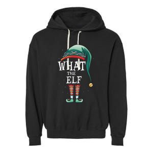 Funny What The Elf Costume Family Matching Christmas Funny Gift Garment-Dyed Fleece Hoodie