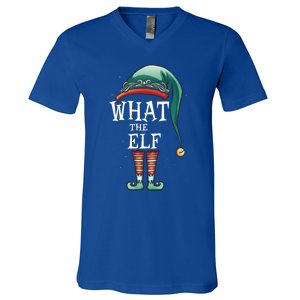 Funny What The Elf Costume Family Matching Christmas Funny Gift V-Neck T-Shirt