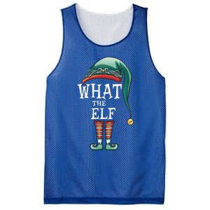 Funny What The Elf Costume Family Matching Christmas Funny Gift Mesh Reversible Basketball Jersey Tank