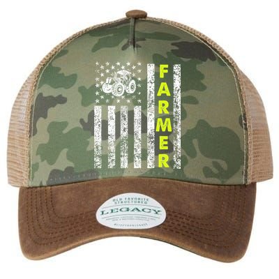 Flag With Tractor Patriotic Farmer Legacy Tie Dye Trucker Hat