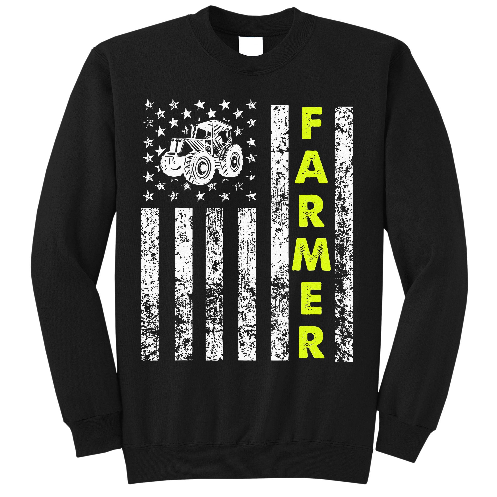 Flag With Tractor Patriotic Farmer Sweatshirt