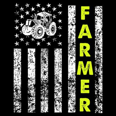 Flag With Tractor Patriotic Farmer T-Shirt