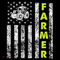Flag With Tractor Patriotic Farmer Tall T-Shirt