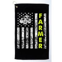 Flag With Tractor Patriotic Farmer Golf Towel