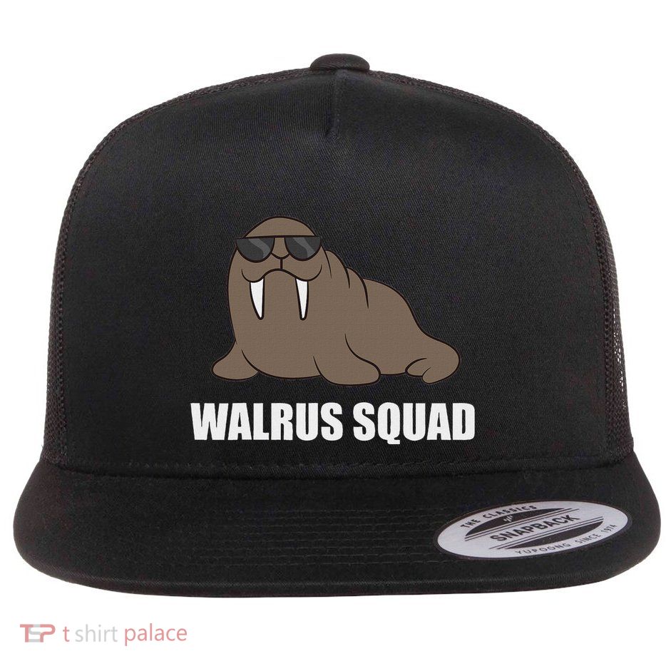 Funny Walrus Team Walrus Walrus Squad Flat Bill Trucker Hat