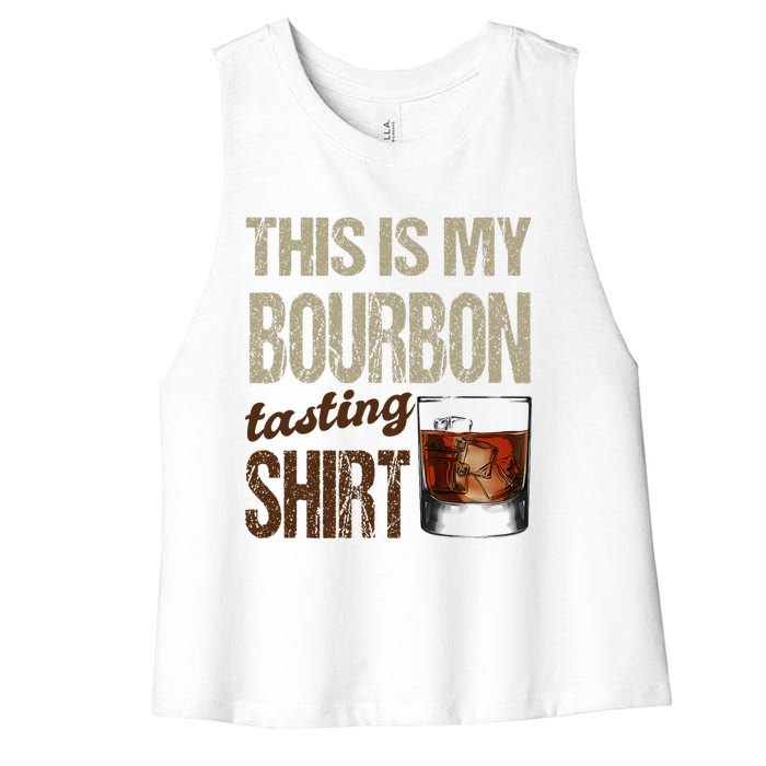 Funny Whiskey This Is My Bourbon Tasting Women's Racerback Cropped Tank