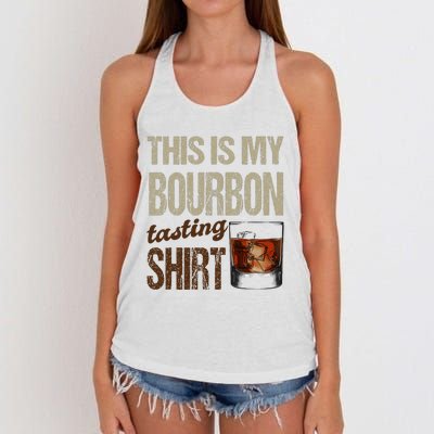 Funny Whiskey This Is My Bourbon Tasting Women's Knotted Racerback Tank