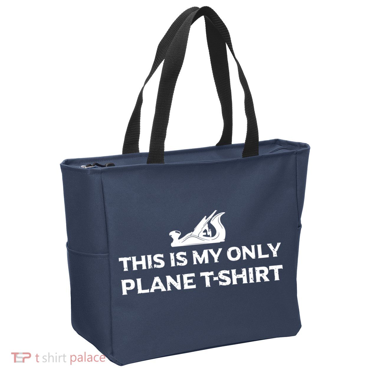 Funny Woodworking This Is My Only Plane Zip Tote Bag