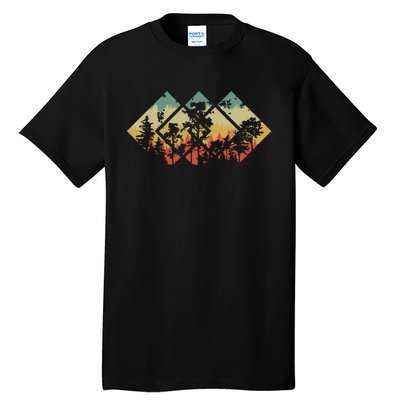 Forest Wildlife Trees Geometric Minimalism Outdoors Nature Tall T-Shirt