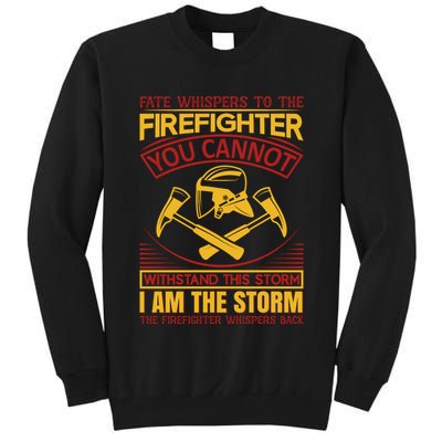 Fate Whispers To The Firefighter You Cannot Withstand This Storm Tall Sweatshirt