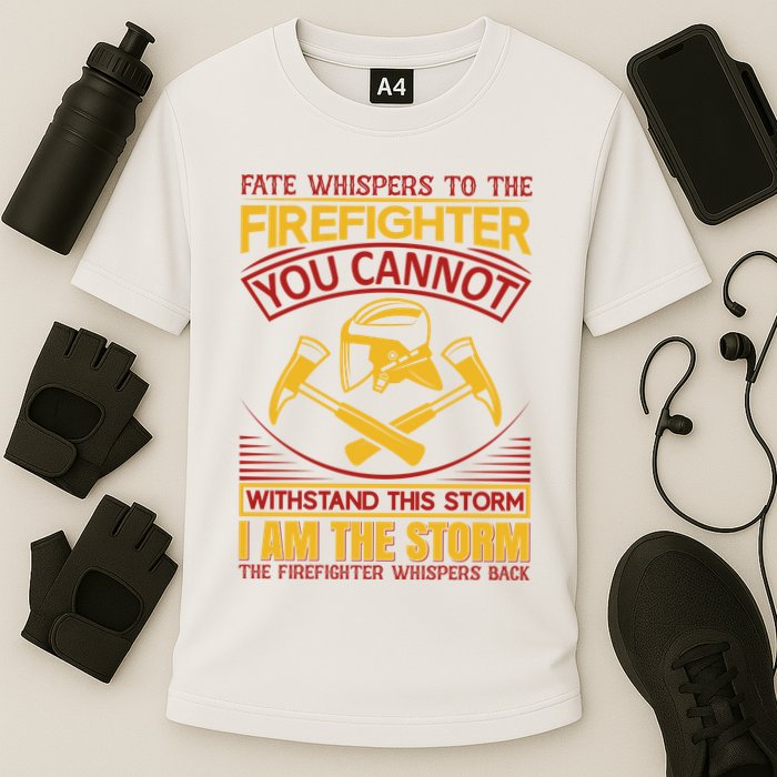 Fate Whispers To The Firefighter You Cannot Withstand This Storm Performance Shirt