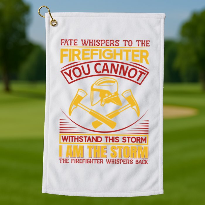 Fate Whispers To The Firefighter You Cannot Withstand This Storm Golf Towel