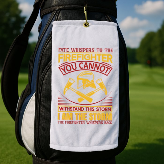 Fate Whispers To The Firefighter You Cannot Withstand This Storm Golf Towel
