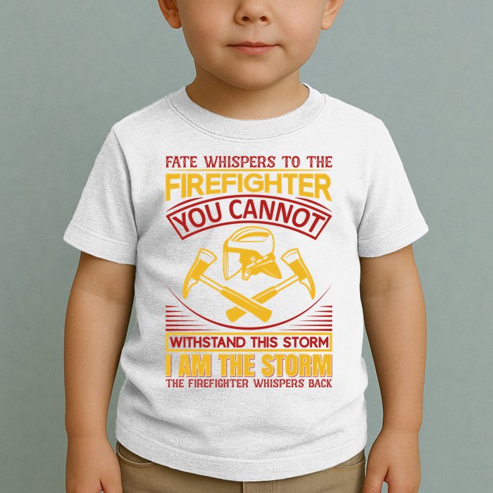 Fate Whispers To The Firefighter You Cannot Withstand This Storm Toddler T-Shirt