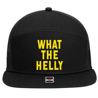 Funny What The Helly Gen Z Iconic Trend Aesthetic Meme 7 Panel Mesh Trucker Snapback Hat