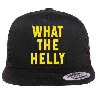 Funny What The Helly Gen Z Iconic Trend Aesthetic Meme Flat Bill Trucker Hat