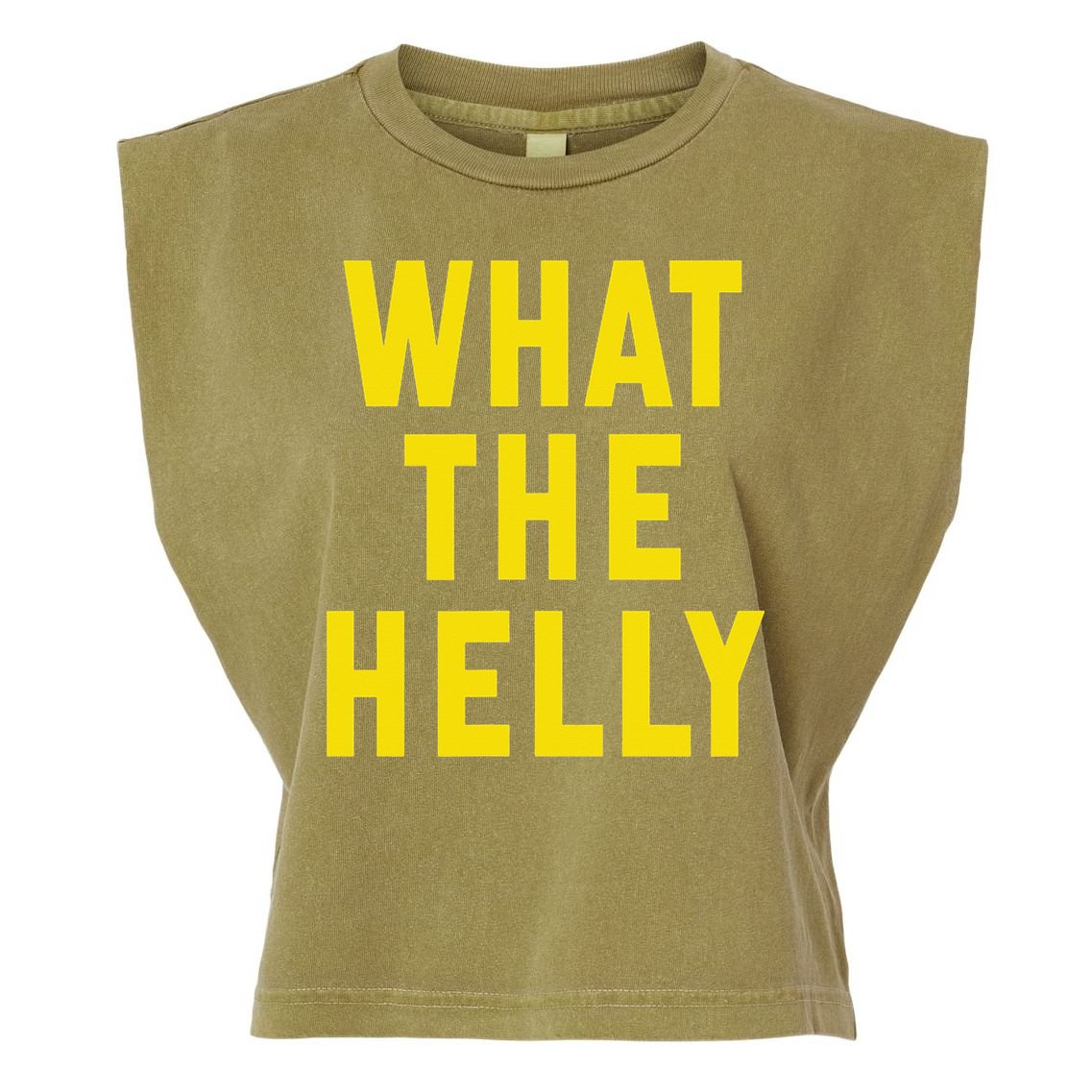 Funny What The Helly Gen Z Iconic Trend Aesthetic Meme Garment-Dyed Women's Muscle Tee