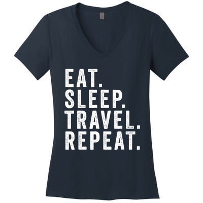 Funny World Traveler Agent Travel Adventure Traveling Gift Women's V-Neck T-Shirt