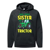 Funny Will Trade Sister For Tractor Farm Truck Boy Performance Fleece Hoodie