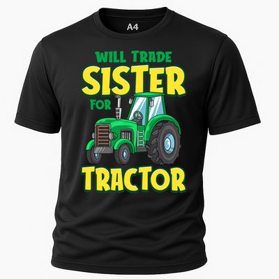 Funny Will Trade Sister For Tractor Farm Truck Boy Cooling Performance Crew T-Shirt