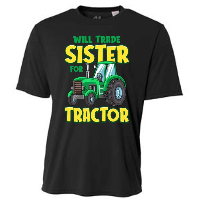 Funny Will Trade Sister For Tractor Farm Truck Boy Cooling Performance Crew T-Shirt