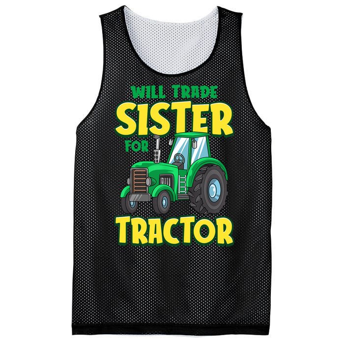 Funny Will Trade Sister For Tractor Farm Truck Boy Mesh Reversible Basketball Jersey Tank