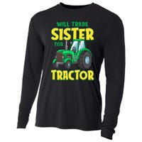 Funny Will Trade Sister For Tractor Farm Truck Boy Cooling Performance Long Sleeve Crew