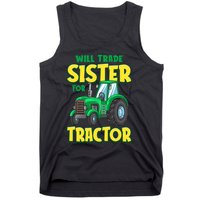 Funny Will Trade Sister For Tractor Farm Truck Boy Tank Top