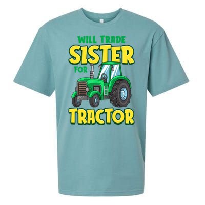 Funny Will Trade Sister For Tractor Farm Truck Boy Sueded Cloud Jersey T-Shirt