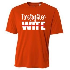 Firefighter Wife Thin Red Line Husband Proud Fire Wife Gift Cooling Performance Crew T-Shirt