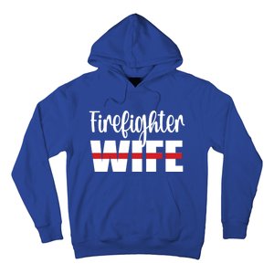 Firefighter Wife Thin Red Line Husband Proud Fire Wife Gift Hoodie