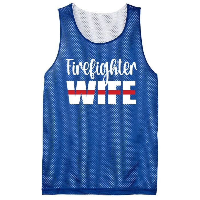 Firefighter Wife Thin Red Line Husband Proud Fire Wife Gift Mesh Reversible Basketball Jersey Tank