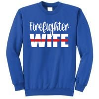 Firefighter Wife Thin Red Line Husband Proud Fire Wife Gift Tall Sweatshirt