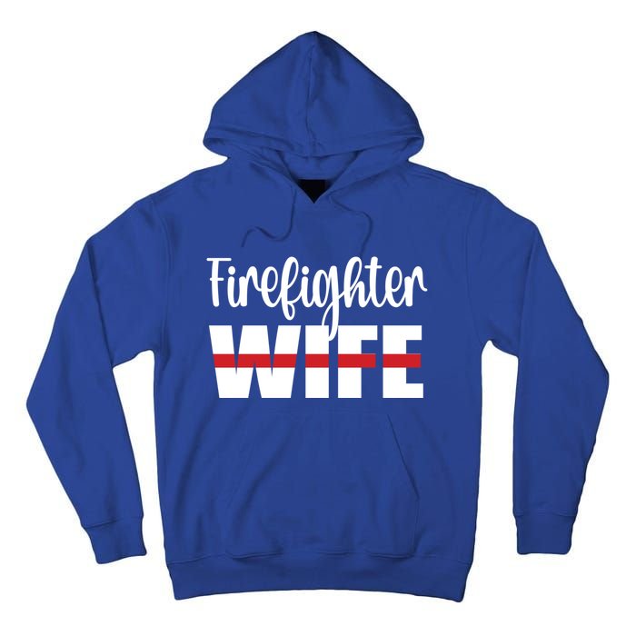 Firefighter Wife Thin Red Line Husband Proud Fire Wife Gift Tall Hoodie