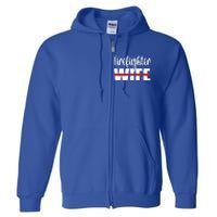 Firefighter Wife Thin Red Line Husband Proud Fire Wife Gift Full Zip Hoodie