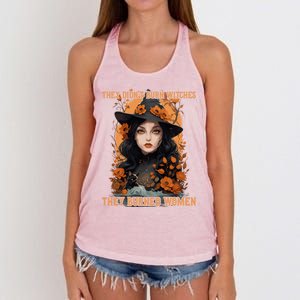 Feminist Witch They Didnt Burn Witches They Burned Gift Women's Knotted Racerback Tank