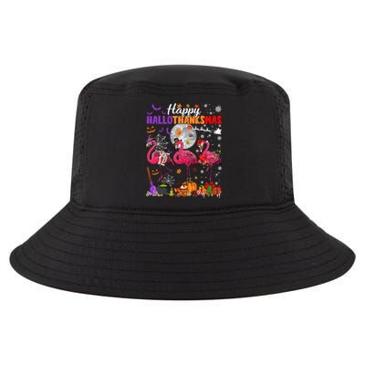 Funny Witch Turkey Santa Pink Flamingos Happy Hallothanksmas Gift Cool Comfort Performance Bucket Hat