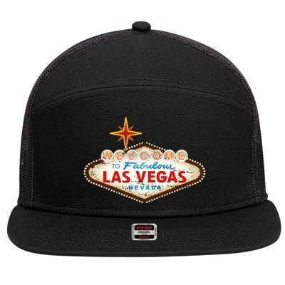 Funny Welcome To Las Vegas Classic Sign 7 Panel Mesh Trucker Snapback Hat