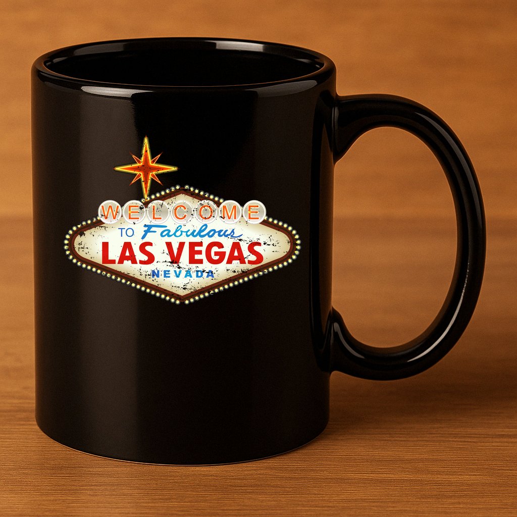 Funny Welcome To Las Vegas Classic Sign 11oz C Handle Ceramic Mug