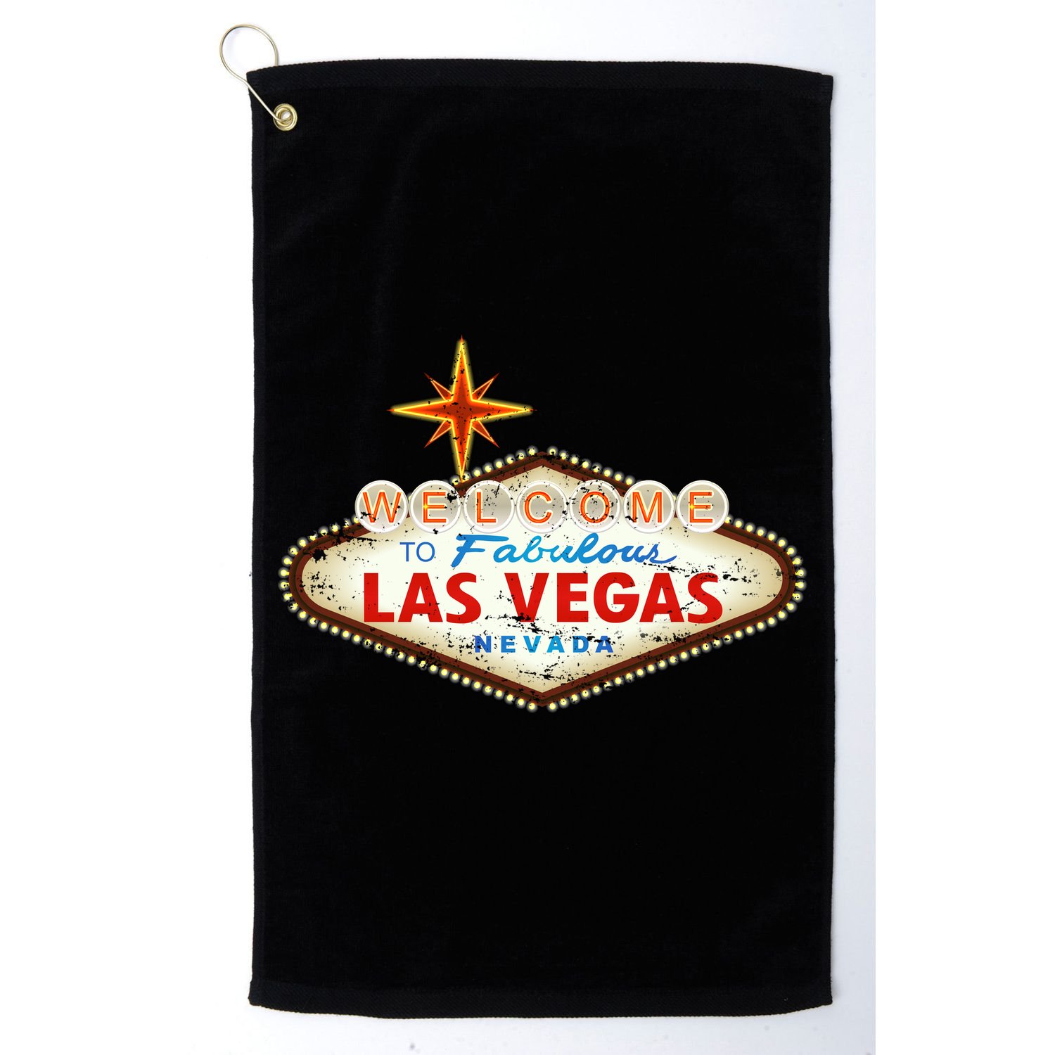 Funny Welcome To Las Vegas Classic Sign Golf Towel