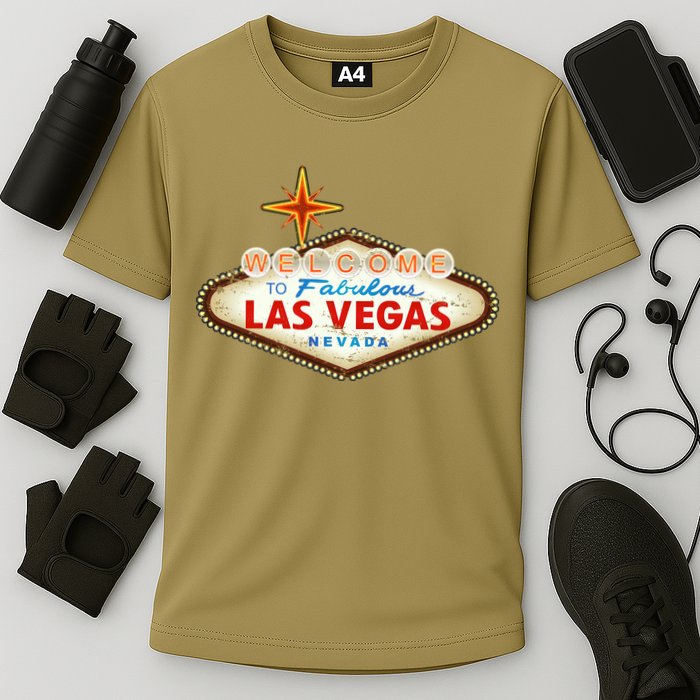 Funny Welcome To Las Vegas Classic Sign Cooling Performance Crew T-Shirt