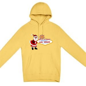 Famous Welcome To Las Vegas Sign With Santa Claus Christmas Premium Pullover Hoodie