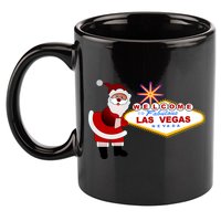 Famous Welcome To Las Vegas Sign With Santa Claus Christmas 11oz C Handle Ceramic Mug