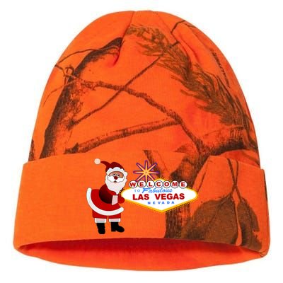 Famous Welcome To Las Vegas Sign With Santa Claus Christmas Kati Licensed 12" Camo Beanie